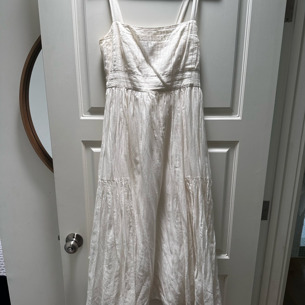 La Ligne White Pleated Sundress